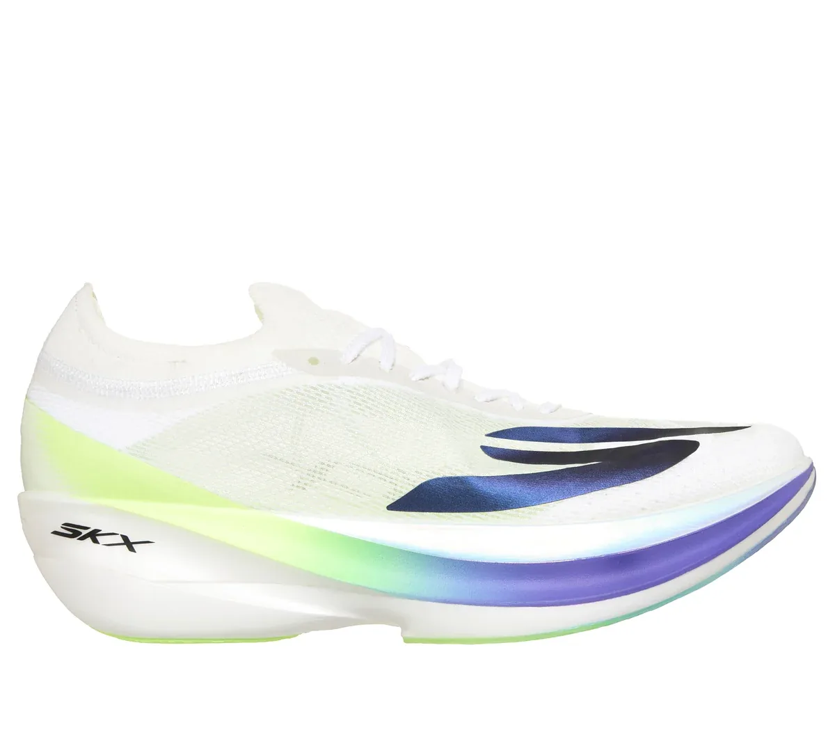 The Skechers Aero Elite in white with multicoloured details.