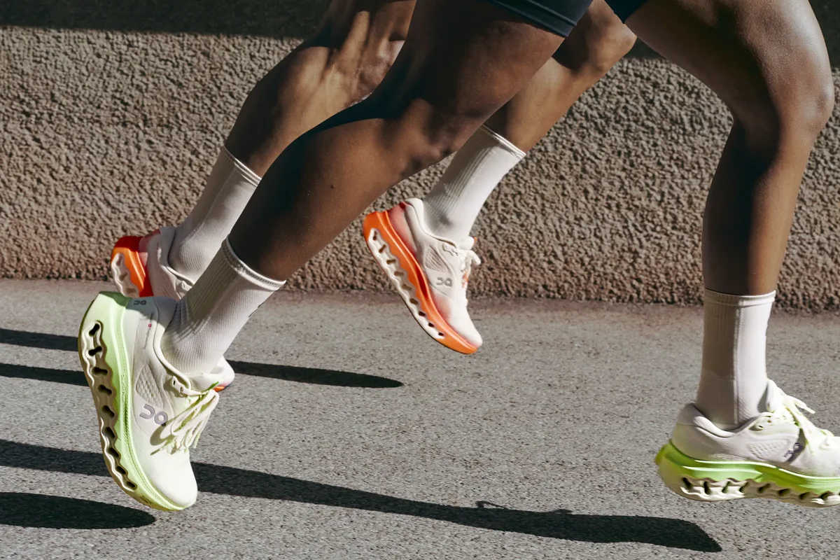 Runners’ feet in the On Cloudsurfer 3, from On’s launch press release.